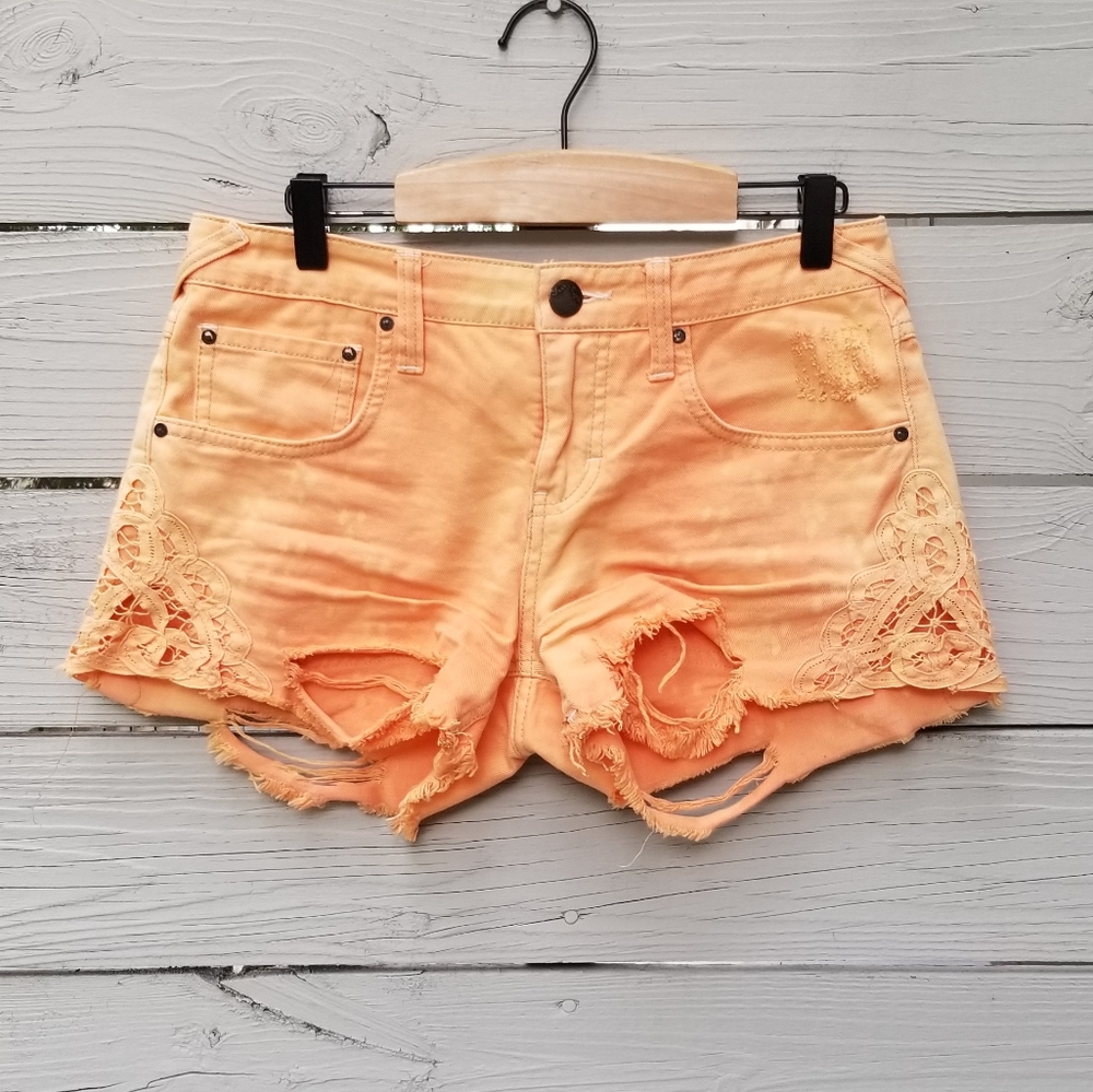 Free People Tie Dye Distressed Shorts